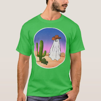 Camiseta Fantasma do Cowboy Engraçado na Cena do Deserto Oc