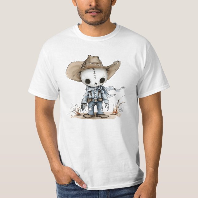 Camiseta fantasma do cowboy halloween (Frente)