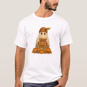 Camiseta Fantasma do Dia das Bruxas Bonito e Louco com Doci