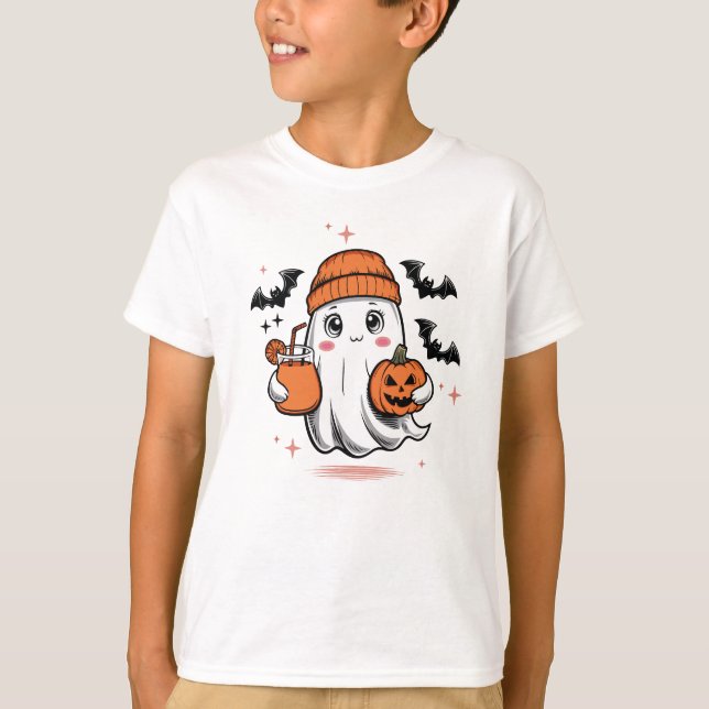 Camiseta Fantasma do Dia de as Bruxas engraçado Boo Jee par (Frente)