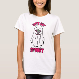 Camiseta Fantasma do Halloween bonito mas assustador segura
