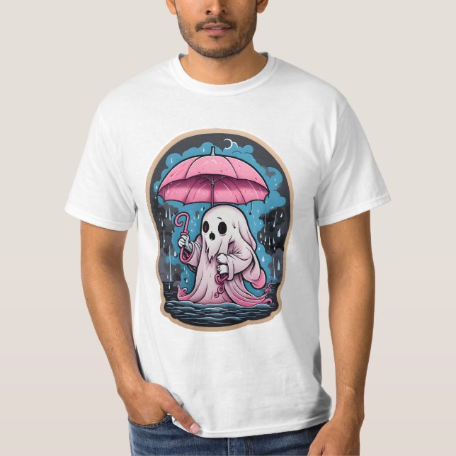 Camiseta Fantasma do Halloween em guarda-chuva - t-shirt 20 (Frente)