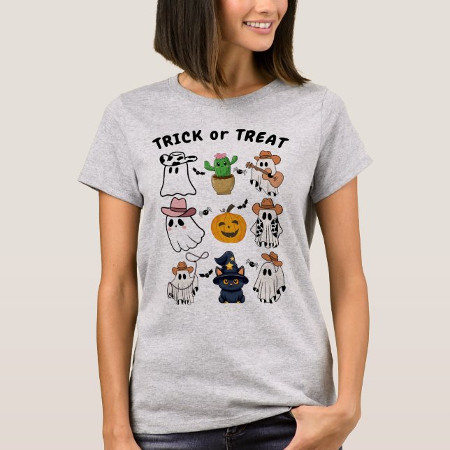 Camiseta Fantasma do Halloween Western Cowboy (Frente)