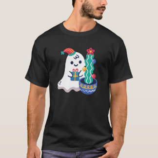 Camiseta Fantasma do Natal feio xmas cactus santa claus fof