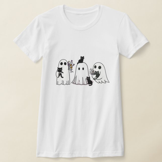 Camiseta "Fantasma e Companheiro de Gato Negro - Alho Bonit (Postura )
