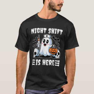 Camiseta Fantasma Enfermeiras Halloween Equipe Turno Noturn