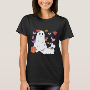 Camiseta Fantasma Engraçado Andando Cachorro Spooky Ghost C