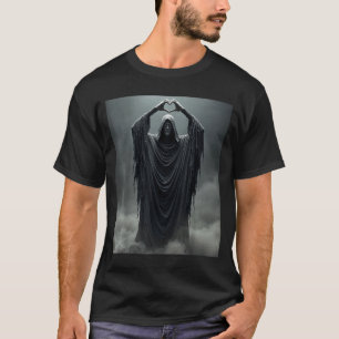 Camiseta Fantasma engraçado coração mãos rosto assustador h