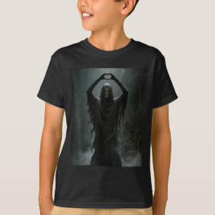 Camiseta Fantasma engraçado coração mãos rosto assustador h