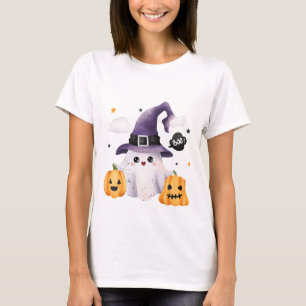 Camiseta Fantasma Engraçado das Mulheres do Halloween