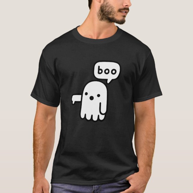Camiseta Fantasma Engraçado De Desaprovação Boo! (Frente)