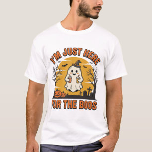 Camiseta Fantasma engraçado de Halloween aqui para os vaias