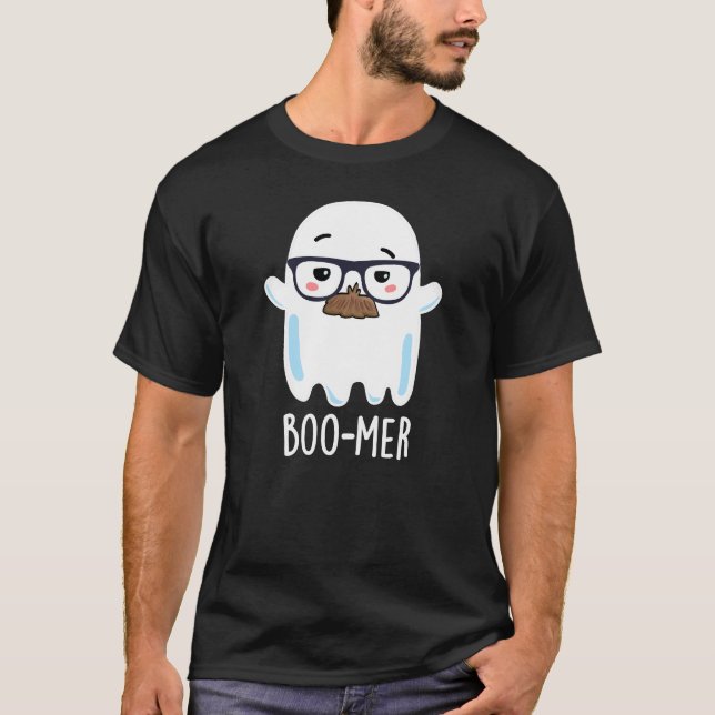 Camiseta Fantasma Engraçado de Idade Média Fantasma Negra B (Frente)