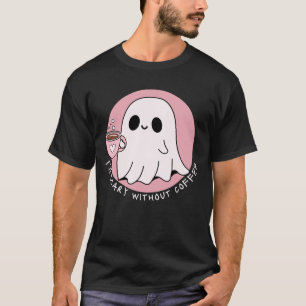Camiseta Fantasma Engraçado e Fofo sem Café Assustador