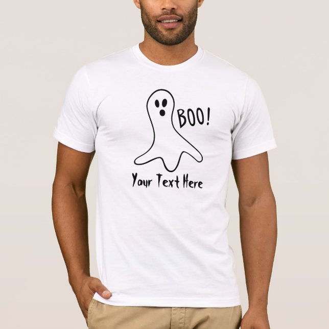 Camiseta fantasma engraçado gritando design gráfico boo hal (Frente)