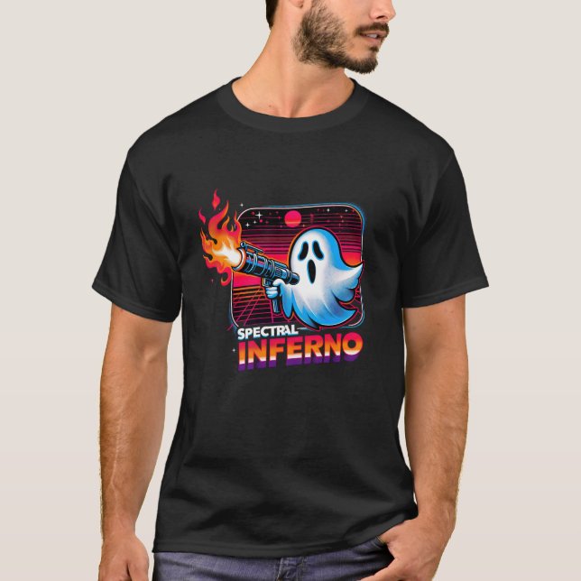 Camiseta Fantasma Espectral Do Inferno Com Gra De Diversão  (Frente)