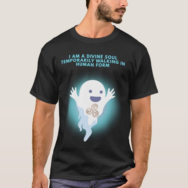 Camiseta Fantasma Espiritual Bonito - Design de Cotação de  (Frente)