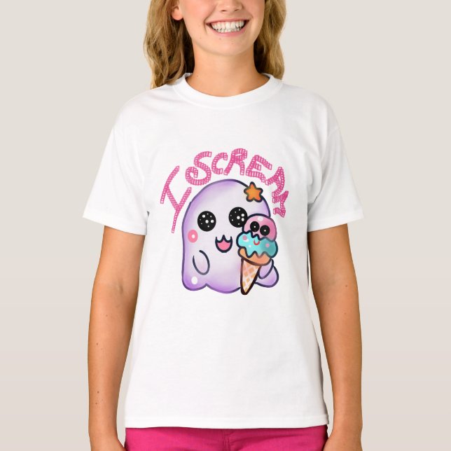 Camiseta Fantasma "Eu Grito" Personalizado com Arte de Cone (Frente)