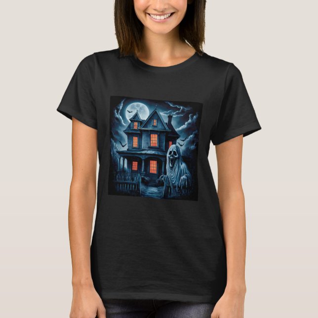 Camiseta Fantasma Fantasma Casa Fantasma Fria de Horror das (Frente)