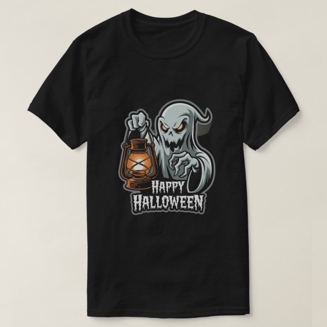 Camiseta Fantasma: Feliz Dia das Bruxas (Frente do Design)