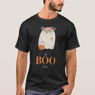 Camiseta Fantasma floral bonito, fabuloso Dia das Bruxas pa