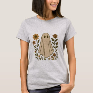 Camiseta Fantasma Floral - Camisa do Halloween de