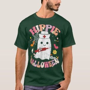Camiseta Fantasma Floral Hippie Costume Halloween Vibes Pum