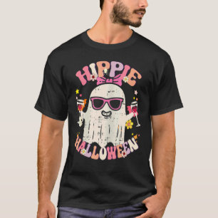Camiseta Fantasma Floral Hippie Costume Halloween Vibes Pum