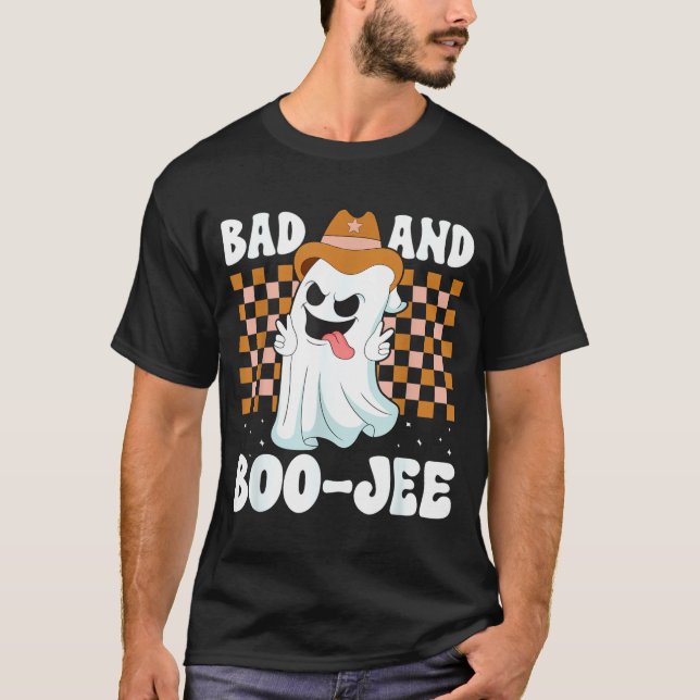 Camiseta Fantasma Fofo Boujee Ruim E Boo-Jee Halloween (Frente)
