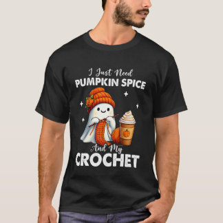 Camiseta Fantasma Fofo Crochê Amantes de Tricô Halloween Ab