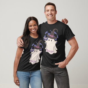 Camiseta Fantasma Fofo de Halloween Adulto Retro