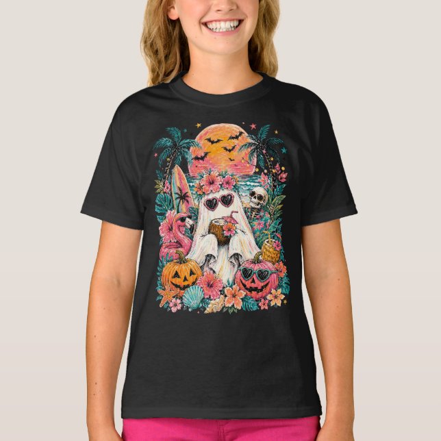 Camiseta Fantasma Fofo do Summerween (Frente)