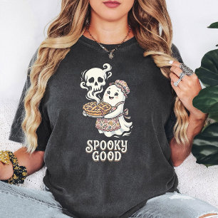 Camiseta Fantasma Fofo Fazendo Torta Assustadoramente Boa d