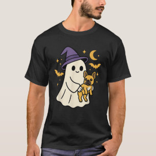 Camiseta Fantasma French Bulldog Cão Chapéu de Bruxa Hallow