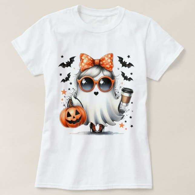 Camiseta Fantasma Gastão Bonito do Halloween (Frente do Design)