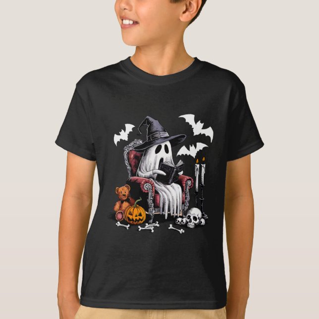 Camiseta Fantasma Ghost Books Halloween Professor Fantasma  (Frente)