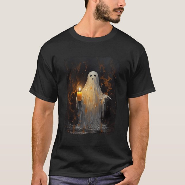 Camiseta Fantasma Ghost Gótico com Dia de as Bruxas engraça (Frente)