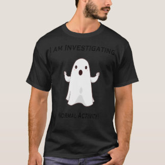 Camiseta Fantasma investigando uma atividade normal assusta