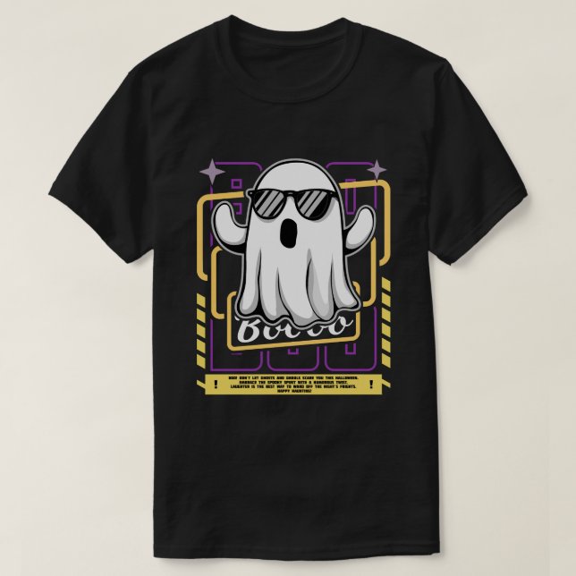 Camiseta Fantasma legal com Dia de as Bruxas engraçado de ó (Frente do Design)