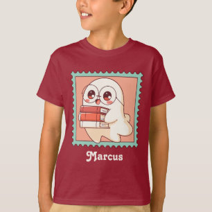 Camiseta Fantasma Livresco Adorável de Halloween para Crian