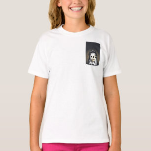 Camiseta Fantasma Ouvindo Leitura Livro Crianças