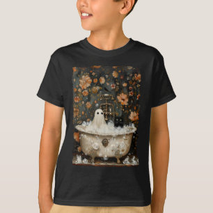 Camiseta Fantasma Pega Um Tubo Na Floresta Flor No Hallowee