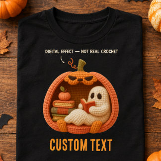 Camiseta Fantasma Personalizado de Crochê para o Halloween