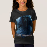Fantasma preto em uma paisagem infernal - Hallowee