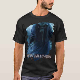 Camiseta Fantasma preto em uma paisagem infernal - Hallowee