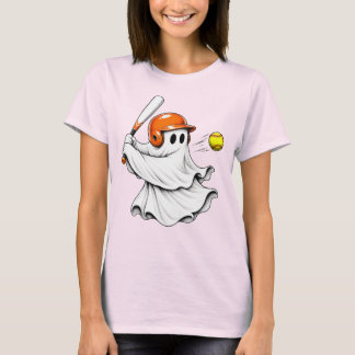 Camiseta Fantasma Rebatedor de Softbol Halloween