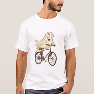 Camiseta Fantasma Reproduzindo uma Bicicleta