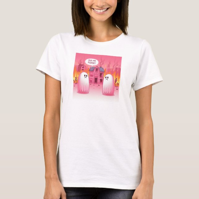 Camiseta Fantasma Rosa Bonita: Abraça-me! :( #22 (Frente)