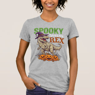 Camiseta Fantasma Saurus Rex Múmia Dinossauro Bruxa Chapéu 