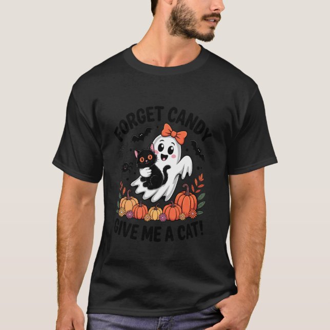 Camiseta Fantasma Segurando Flor de Esquecimento de Candy P (Frente)